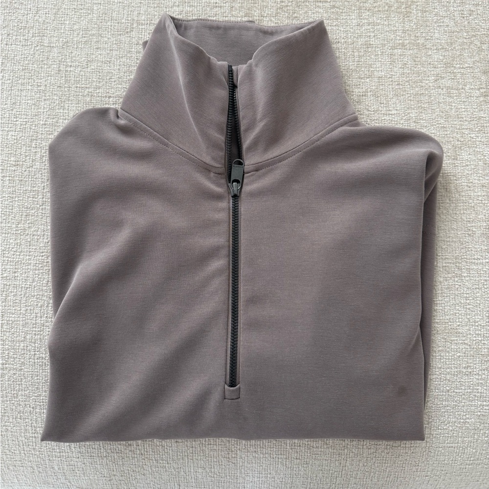 Athleta Taupe Half-Zip Pullover